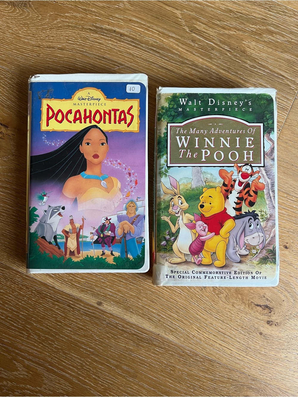 Disney Pocahontas & Winnie The Pooh VHS Set - Purple, Yellow, Red, Green